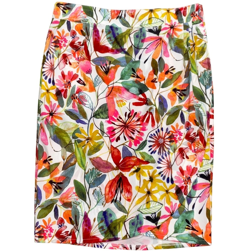 Rip Skirt‎ Women L Pink Multi Floral Sarong Cover-up Adjustable Colorful Beach